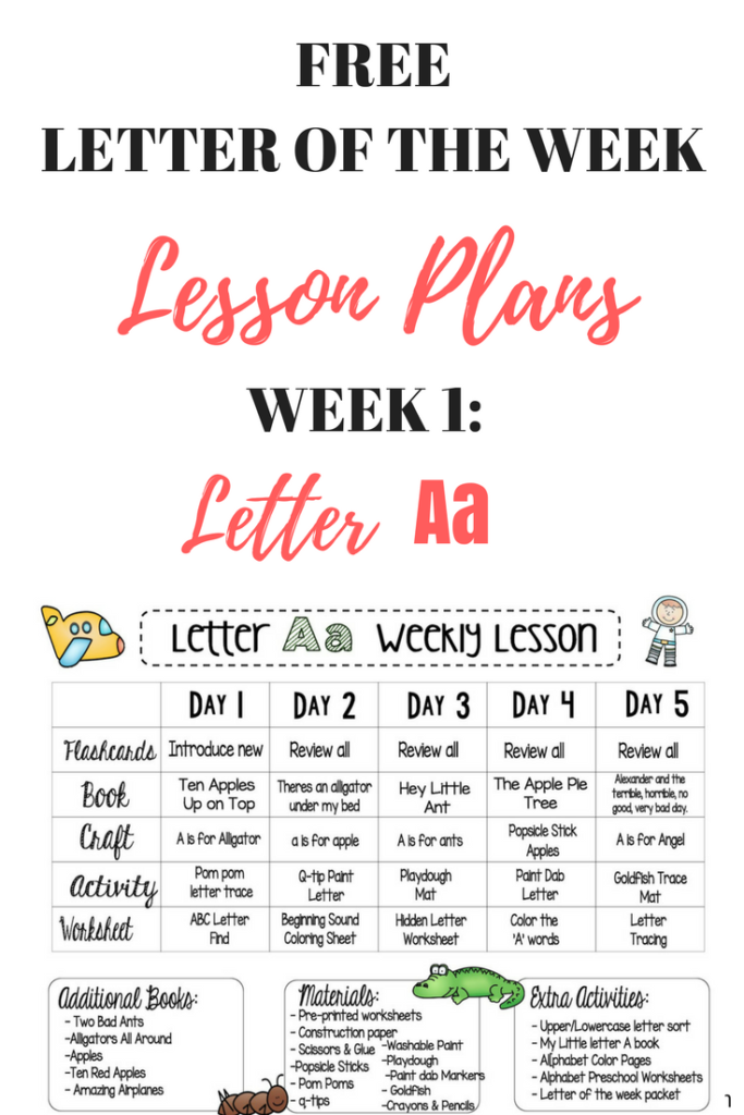 Letter A FREE Weekly Lesson Plan This Crafty Mom