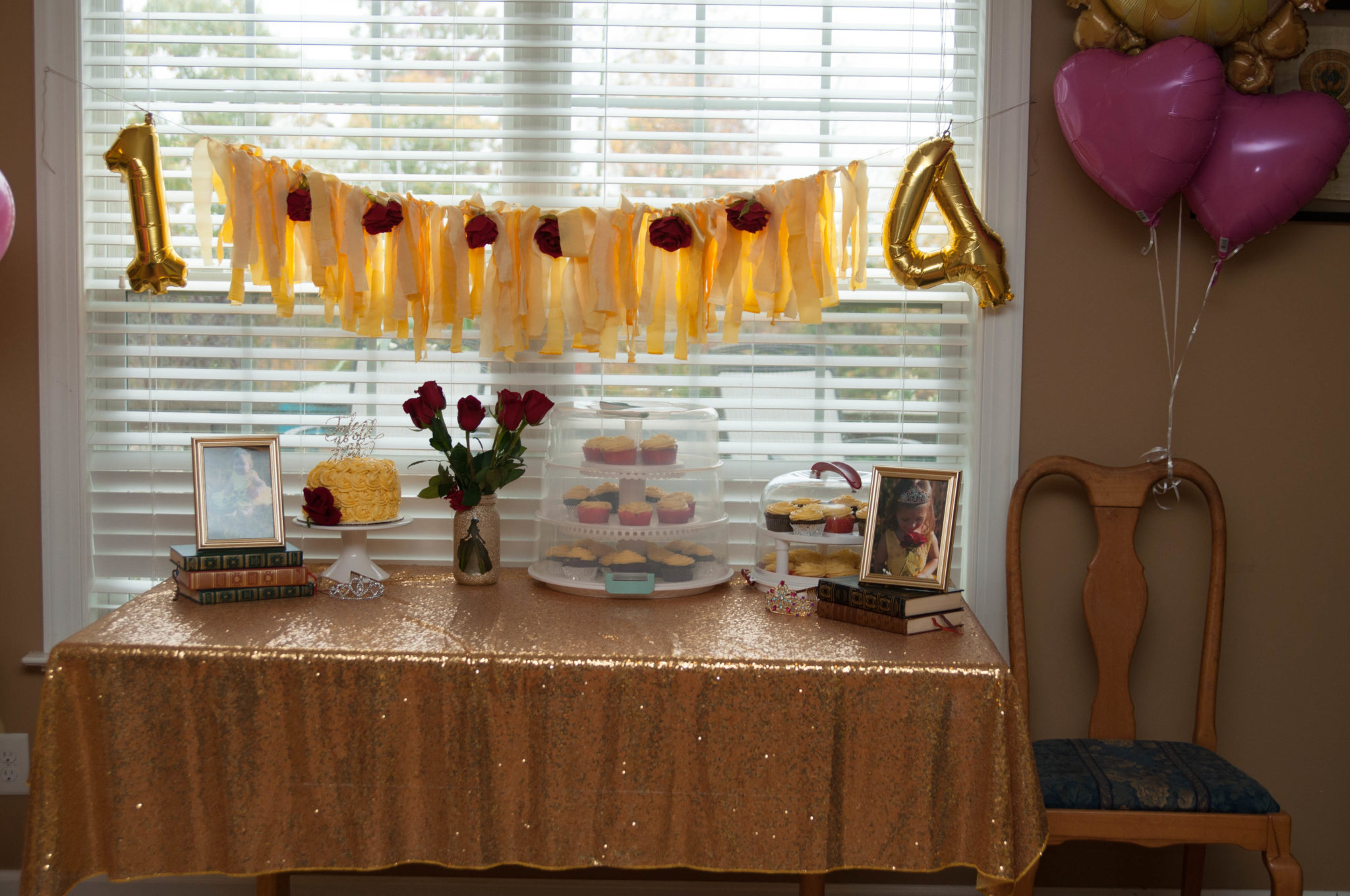 beauty and the beast table decoration - This Crafty Mom