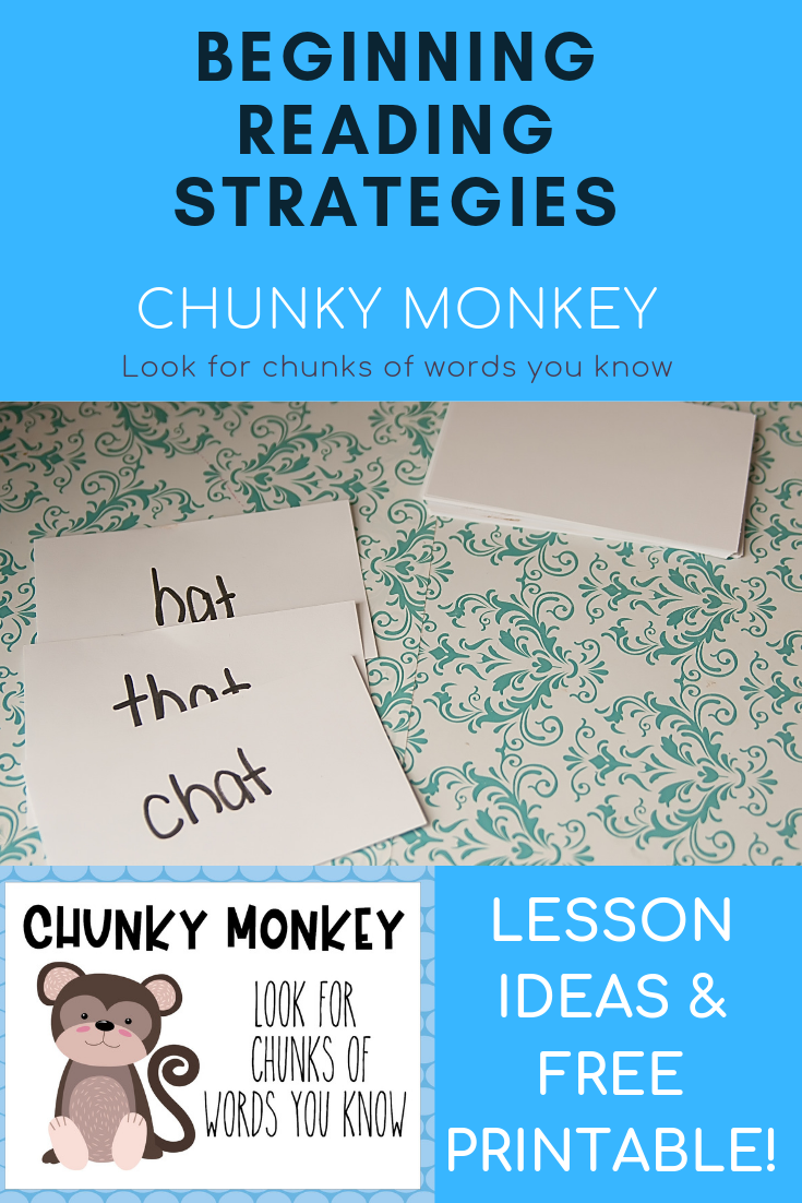 Teaching With Beginning Reading Strategies - Chunky Monkey - This ...