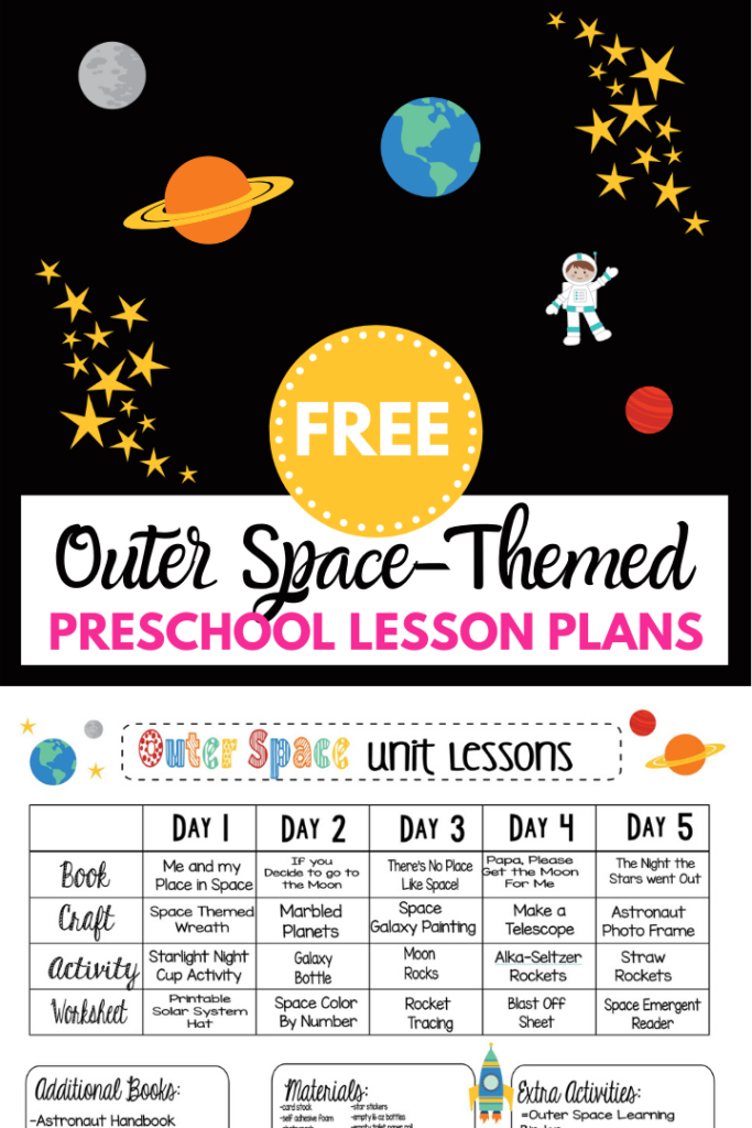 FREE WEEK LONG OUTER SPACE THEMED PRESCHOOL LESSON PLANS - This Crafty Mom