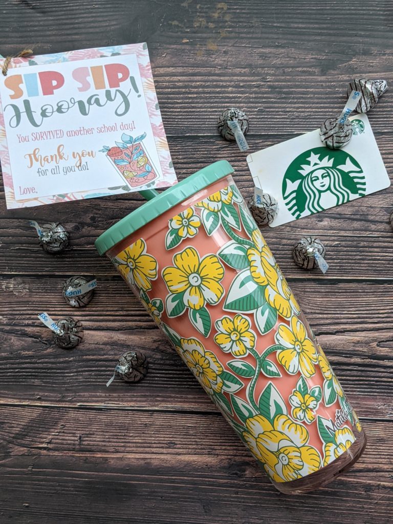 Teacher Appreciation Gift Set, Starbucks Tumbler + Wine Glass +